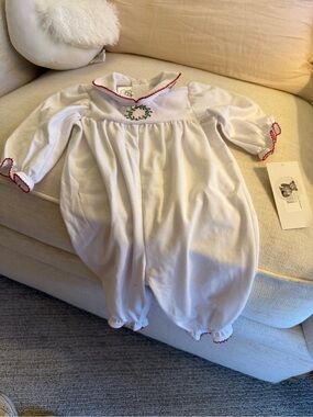 Christmas Wreath Baby Blessings Footie Newborn